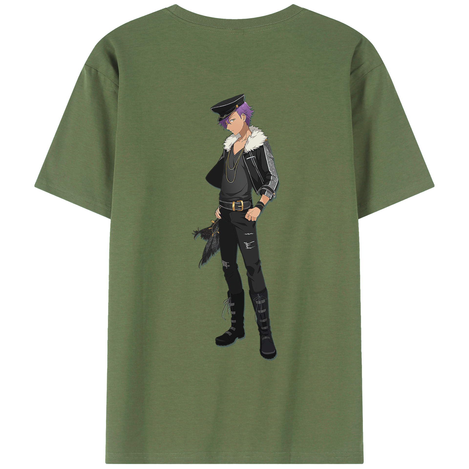 （画像用） あんさんぶるスターズ! Ensemble Stars 綿100％ メンズ半袖Tシャツ（バックプリント） 通気性